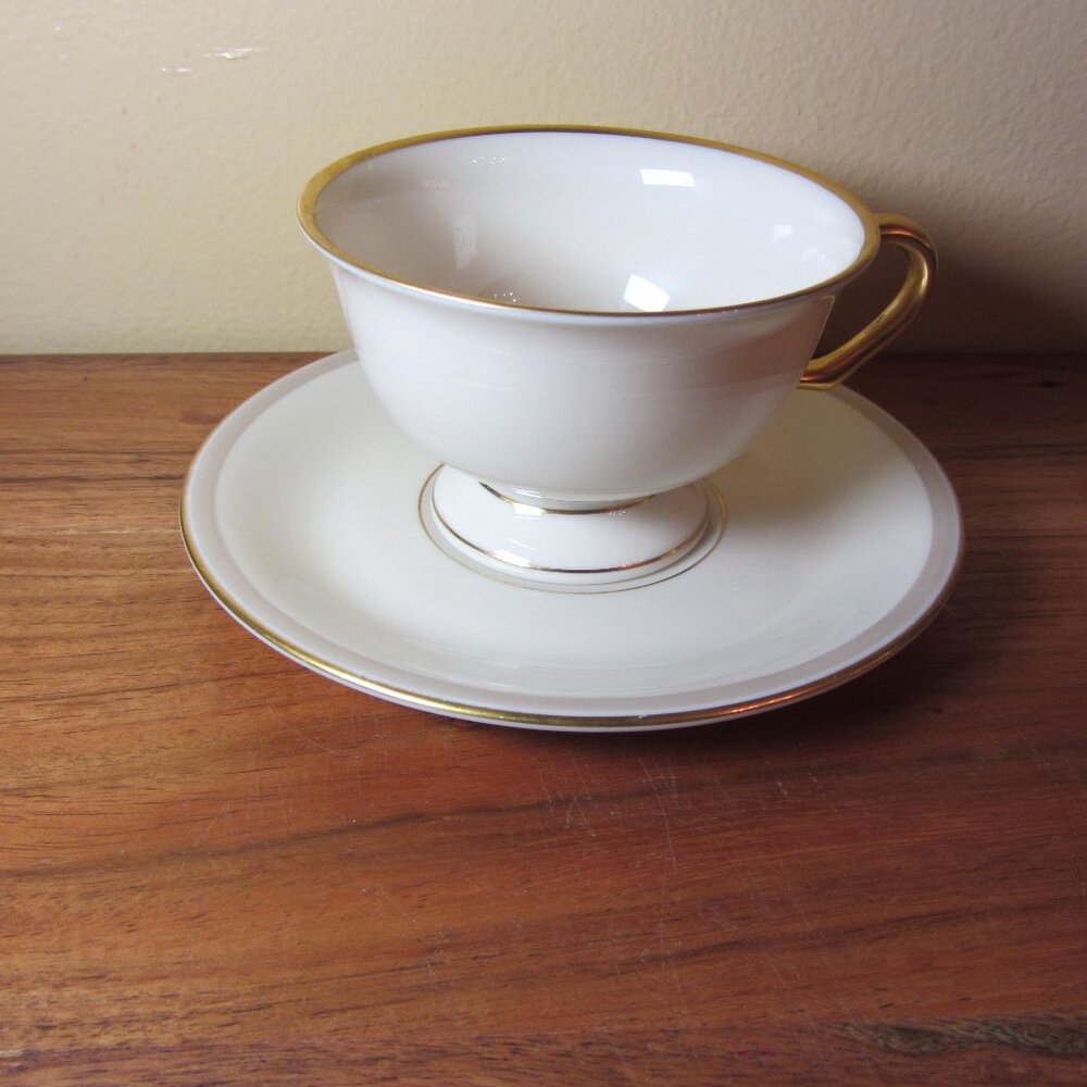 Pickard vintage golden dawn saucer & emperor 8 oz teacup (W3640)